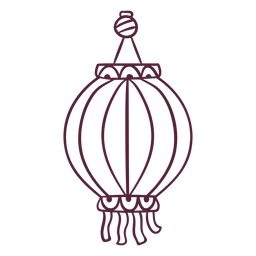 Asian lantern element line PNG Design