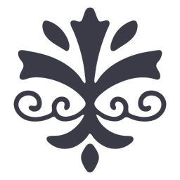 Hermosa silueta de adorno floral Diseño PNG