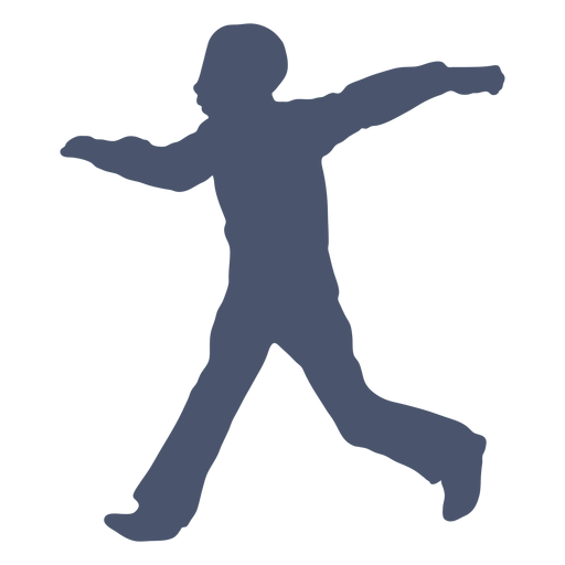 Boy bowling pose silhouette PNG Design
