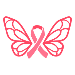 Breast cancer butterfly ribbon PNG Design