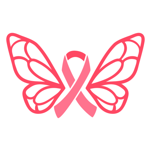 Breast cancer butterfly ribbon - Transparent PNG & SVG vector file