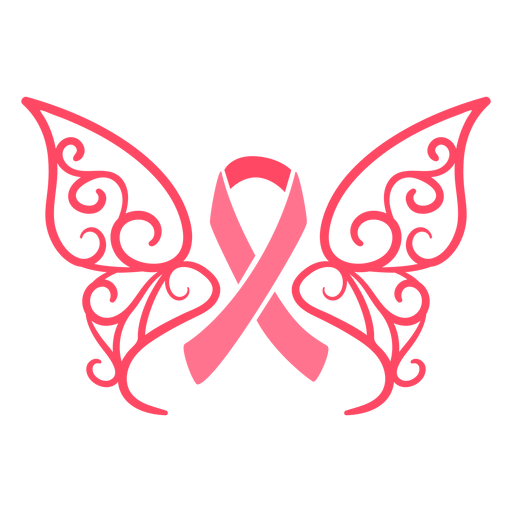 Breast cancer ribbon with ornaments PNG Design