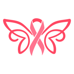 Breast cancer ribbon with wings PNG Design