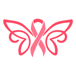 Cinta de cáncer de mama con alas Diseño PNG