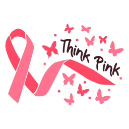 Breast cancer think pink ribbon breast cancer PNG Design Transparent PNG