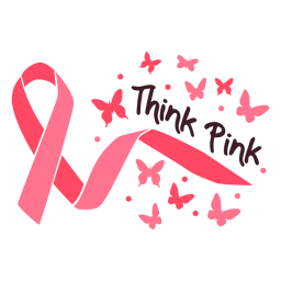 Brustkrebs denken rosa Band Brustkrebs PNG-Design