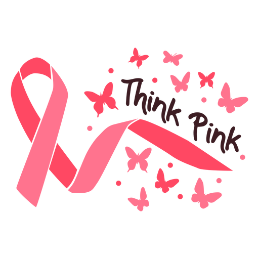 Breast cancer think pink ribbon breast cancer PNG Design