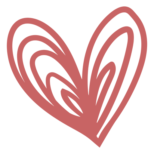 Brushed hand drawn heart element PNG Design