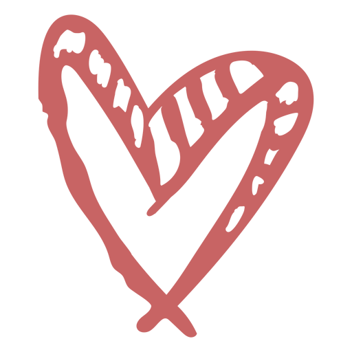 Brushed heart doodle PNG Design