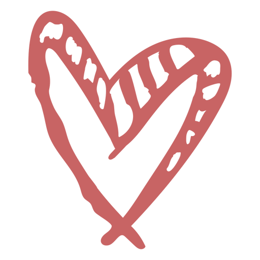 Doodle de corazón cepillado Diseño PNG