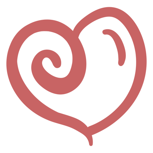 Brushed heart drawing PNG Design