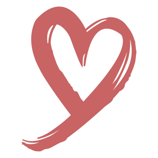 Brushed heart element PNG Design