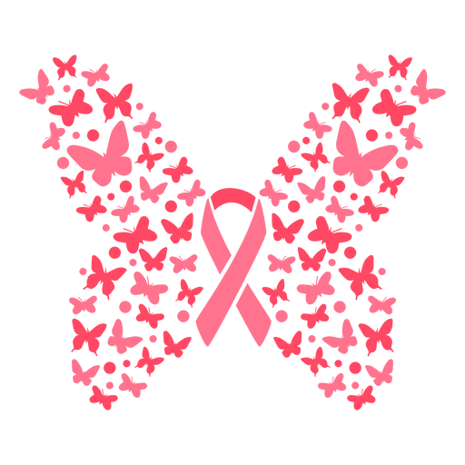 Cinta de cáncer de mama de mariposas - Descargar PNG/SVG transparente