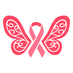 Butterfly wings breast cancer ribbon PNG Design