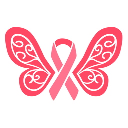 Fita de asas de borboleta para câncer de mama Desenho PNG