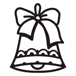 Campana de navidad con trazo de cinta Diseño PNG