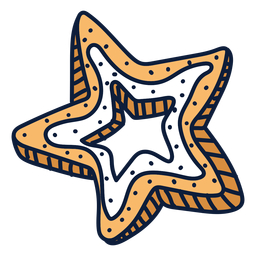 Dibujos animados de galletas estrella de Navidad Diseño PNG