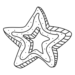 Línea de galletas estrella navideña Diseño PNG