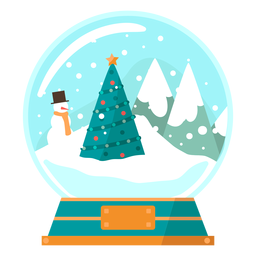Weihnachtsbaumszene Schneekugel PNG-Design