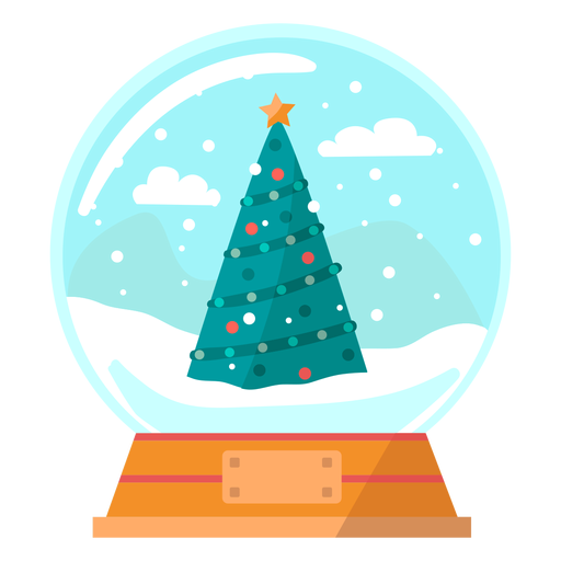 Christmas tree snow globe PNG Design
