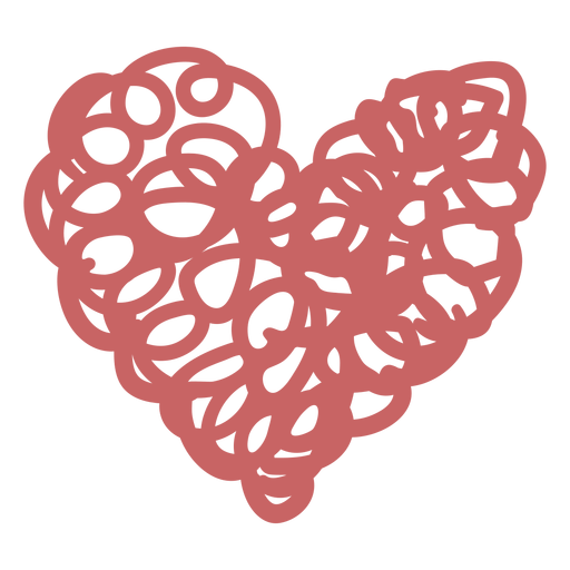 Circle scribble heart element PNG Design
