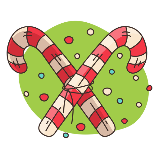Crossed candy canes cartoon