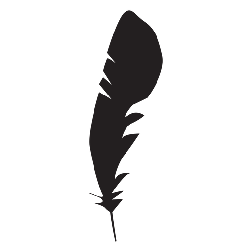 Curved feather silhouette PNG Design