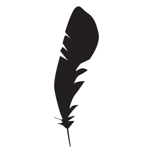 Gebogene Federsilhouette PNG-Design