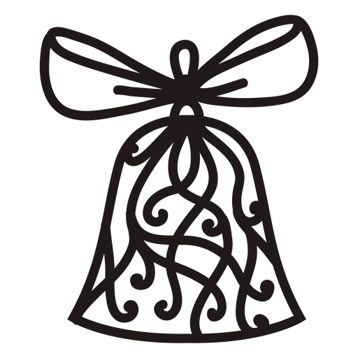 Download Decorated christmas bell silhouette - Transparent PNG & SVG vector file