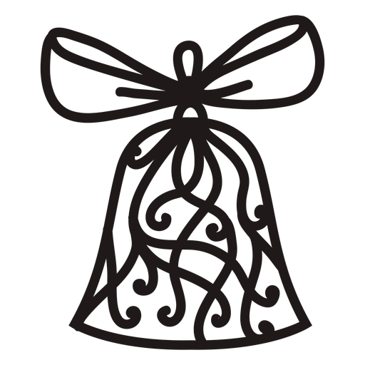 Decorated christmas bell silhouette