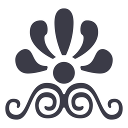 Decorative floral ornament silhouette PNG Design