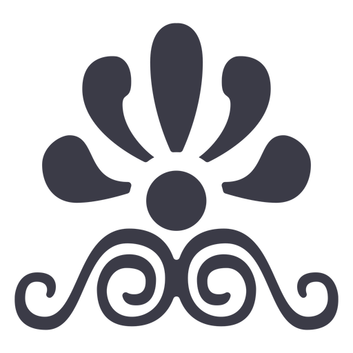 Decorative floral ornament silhouette PNG Design
