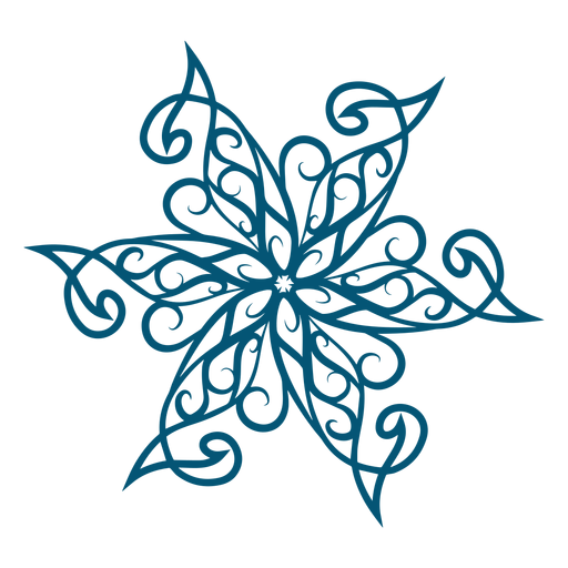 Decorative snowflake element PNG Design