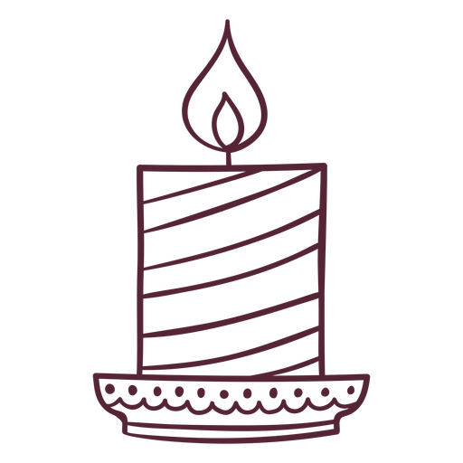Línea de elementos de velas de Diwali Diseño PNG