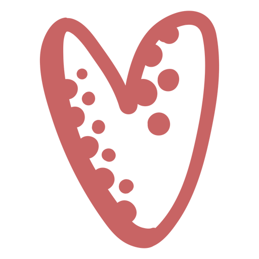 Dotted brush heart element PNG Design