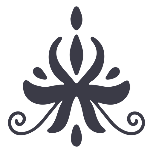 Elegant floral ornament silhouette PNG Design
