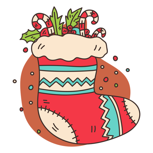 Dibujos animados de calcetines de navidad llenos Diseño PNG