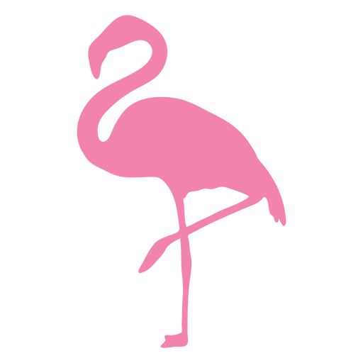 Flamingo on one foot silhouette PNG Design