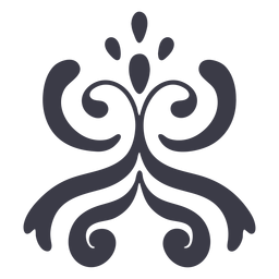 Silueta de adorno de remolino floral Diseño PNG