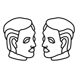 Gemini zodiac sign element stroke PNG Design
