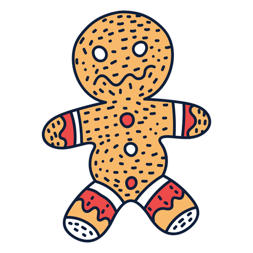 Gingerbread cookie cartoon PNG Design