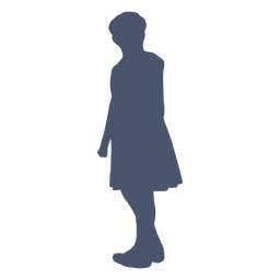 Girl looking back silhouette PNG Design