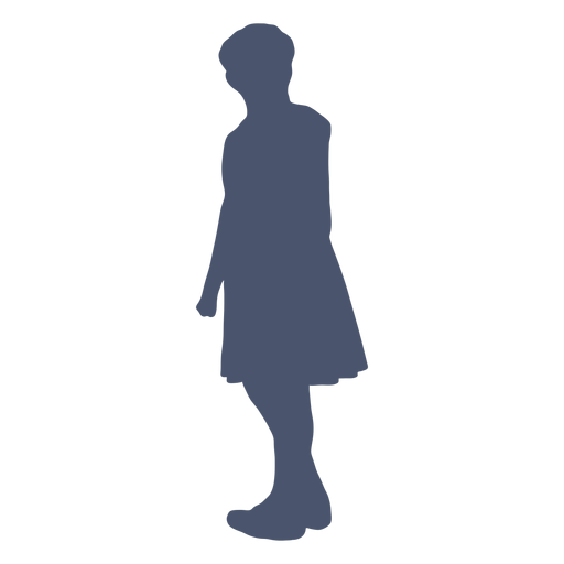 Girl looking back silhouette PNG Design