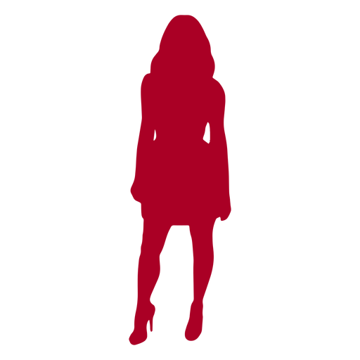Chica posando silueta roja Diseño PNG