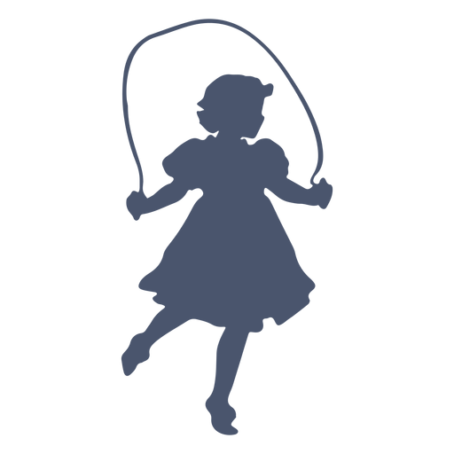 Silhueta de menina pulando corda Desenho PNG