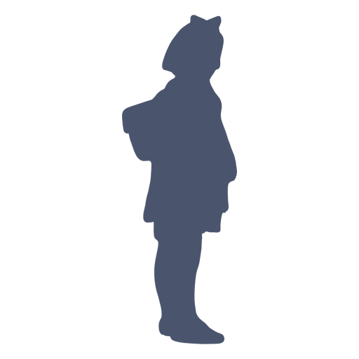 Girl with backpack silhouette PNG Design