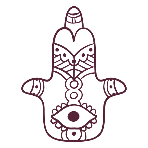 Línea de símbolo de la mano india Hamsa Diseño PNG