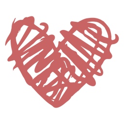 Hand drawn heart brush element PNG Design