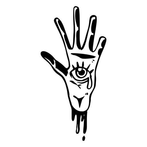 Hand with eye silhouette PNG Design