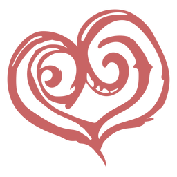 Herzpinsel-Gekritzelelement PNG-Design